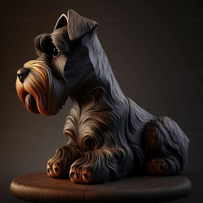 3D model Zwergschnauzer dog (STL)